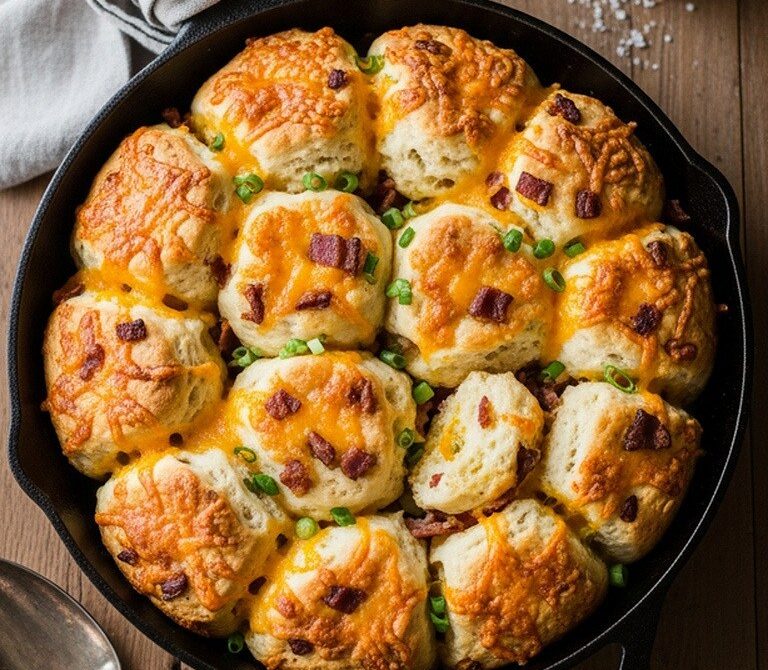 Smoky Bacon Cheddar Pull-Apart Biscuits for Game Day