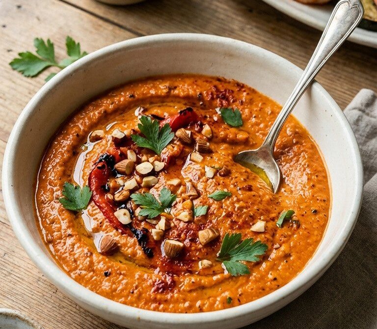 Smoky Romesco Sauce with Charred Peppers and Almonds
