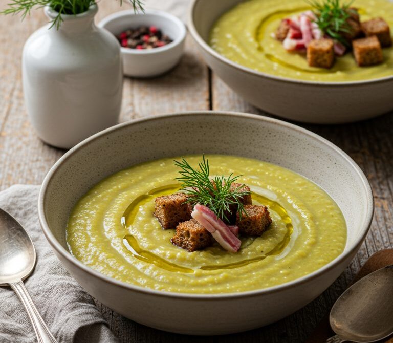 Smoky Split Pea Soup with Ham and Dill