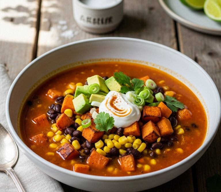 Smoky Sweet Potato and Black Bean Soup