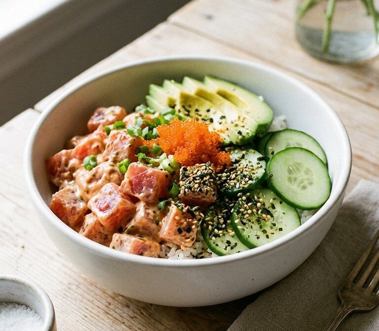 Spicy Ahi Poke Bowls With Kewpie Mayo