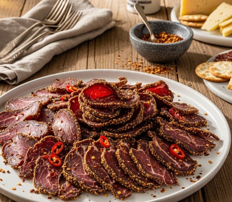 Spicy Beef Biltong-Style Strips With Chili and Coriander