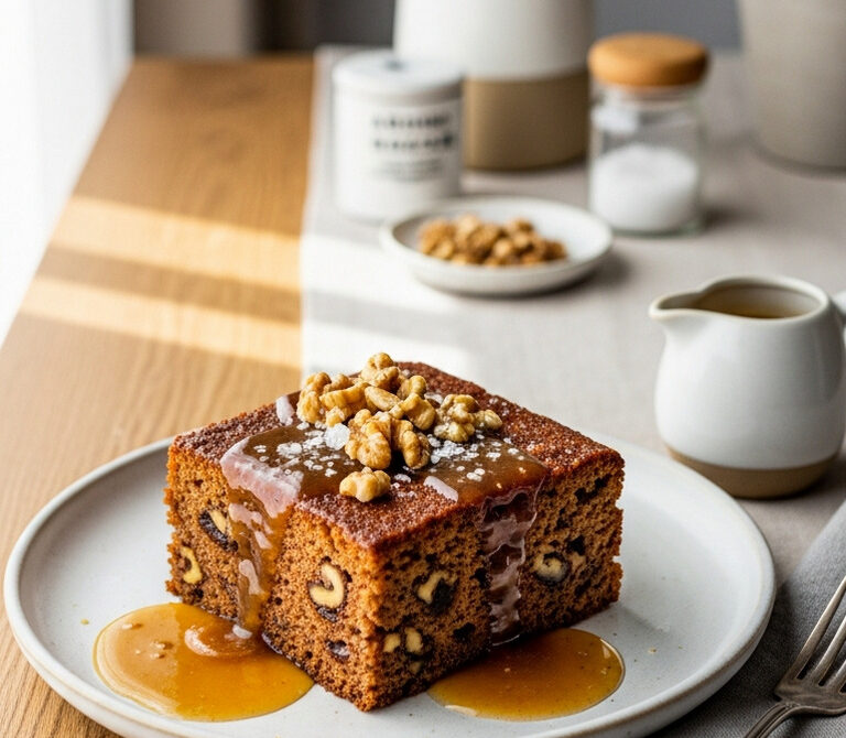 Sticky Date and Walnut Pudding with Brown Sugar Sauce