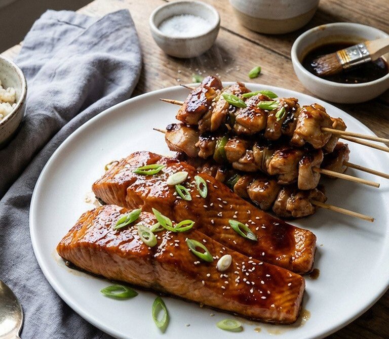 Sticky Honey Teriyaki Glaze for Salmon and Chicken