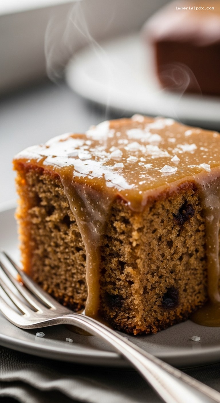 Sticky Maple Date Cake with Caramelized Edges – Closeup