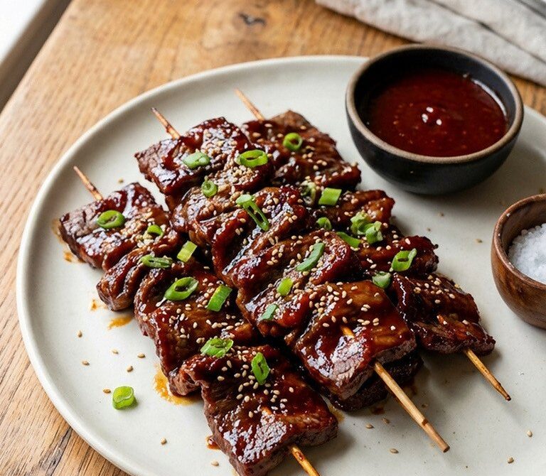 Sweet-Heat Korean BBQ Beef Skewers (Soy-Garlic-Gochujang)