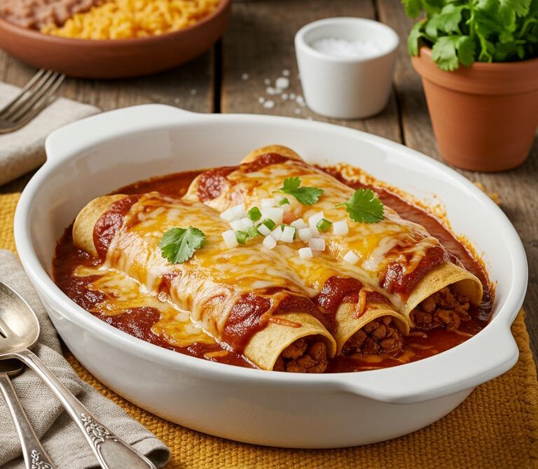 Tex-Mex Cheese Enchiladas with Chili Gravy