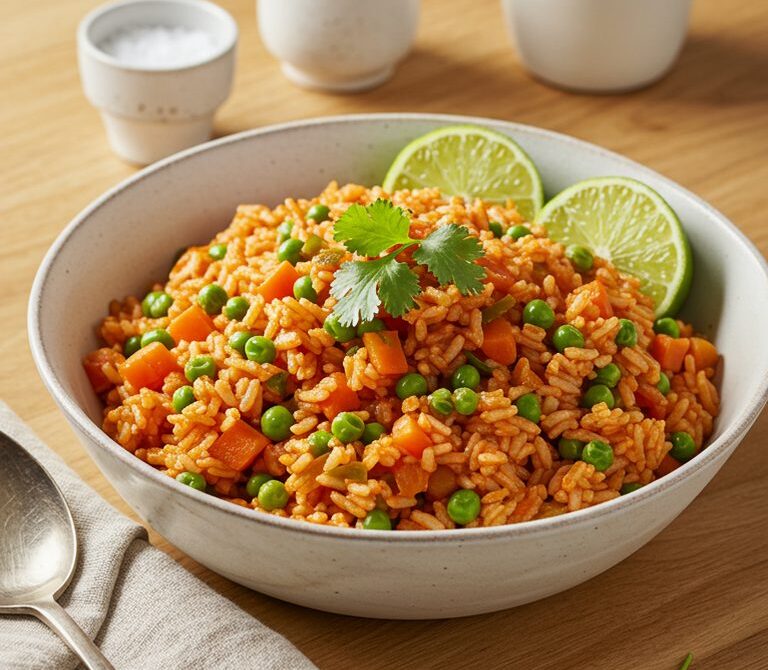 Tex-Mex Restaurant Rice with Peas and Carrots