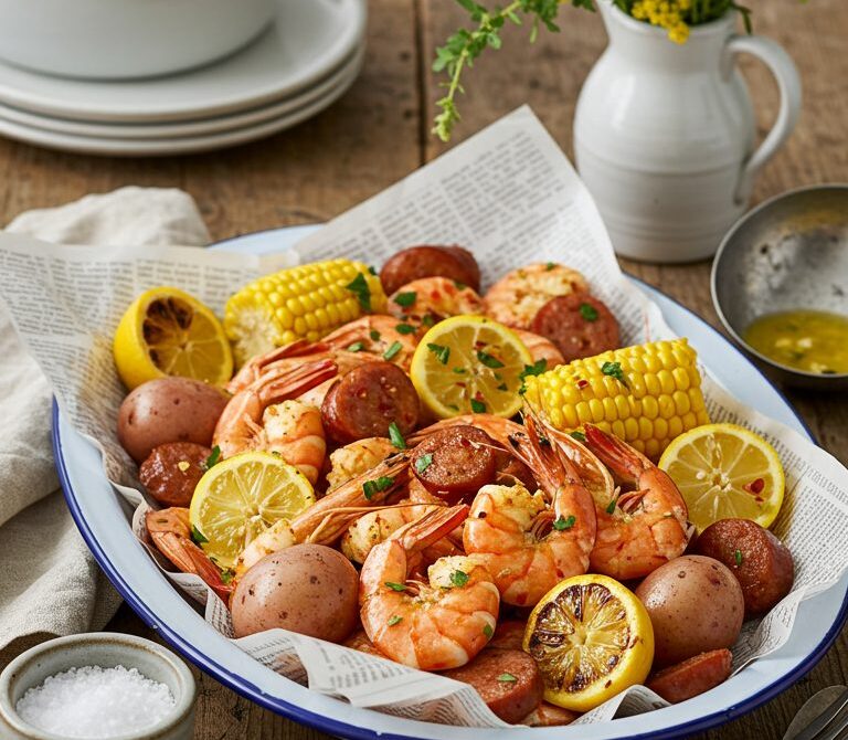 Texas Gulf Shrimp Boil with Corn and Sausage