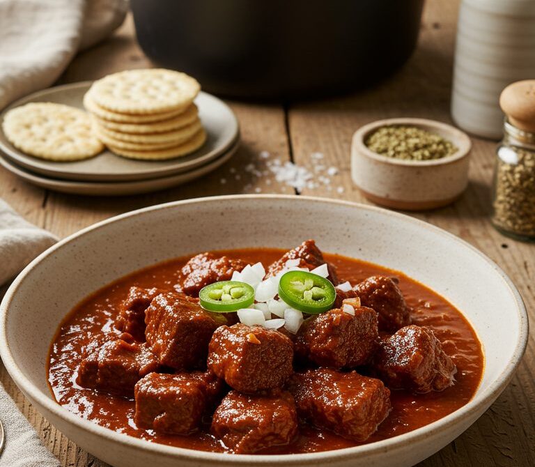 Texas Red Chili With Ancho-Guajillo and Masa