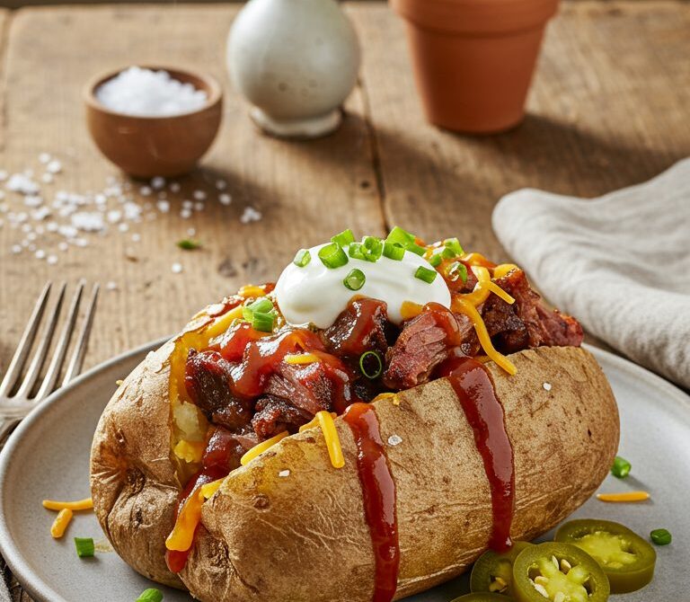 Texas-Style Brisket Loaded Baked Potato