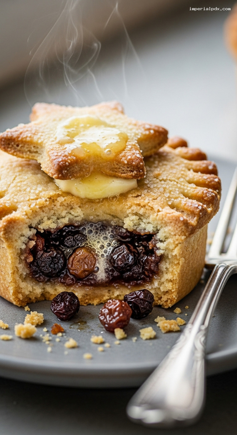 Traditional Mince Pies with Brandy Butter – Closeup