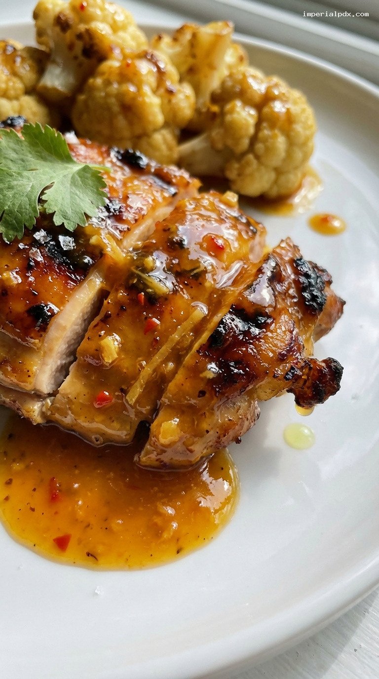 Tropical Mango-Habanero Glaze with Lime, Ginger, and Honey – Closeup