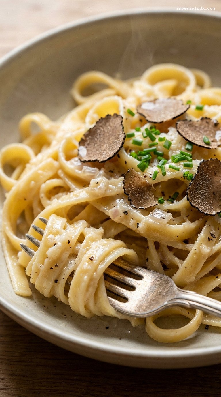 Truffle Parmesan Cream Sauce for Pasta, Potatoes & Steak – Closeup