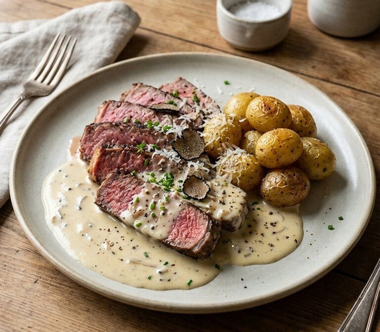 Truffle Parmesan Cream Sauce for Pasta, Potatoes & Steak
