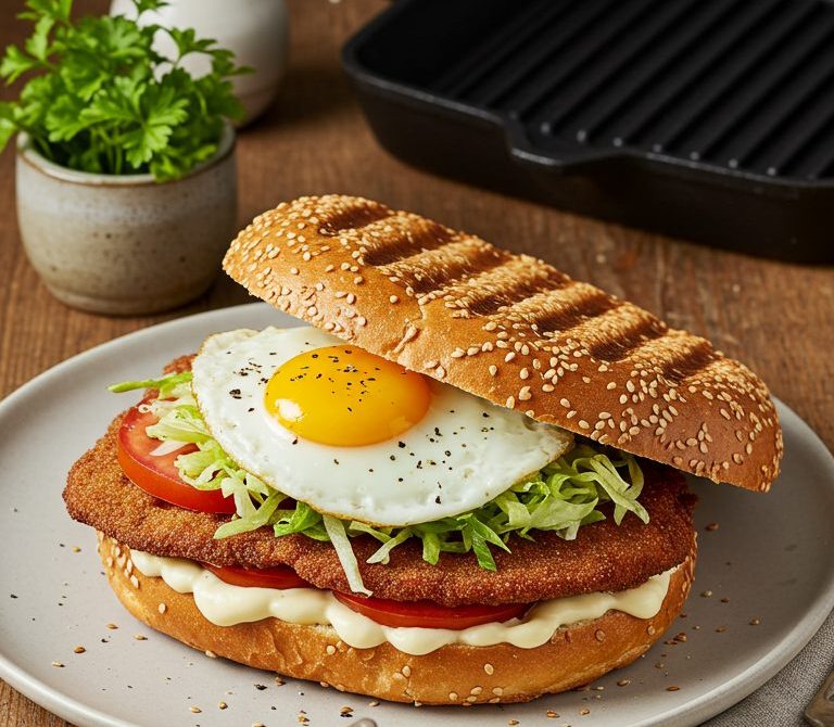 Tucumán-Style Milanesa Sandwich Pressed for Crunch