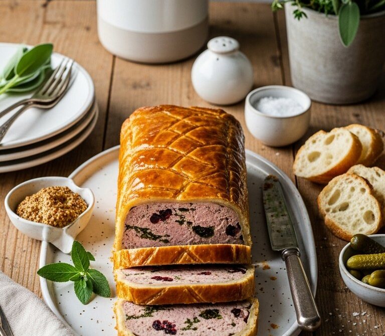 Turkey and Herb Pâté en Croûte with Cranberries