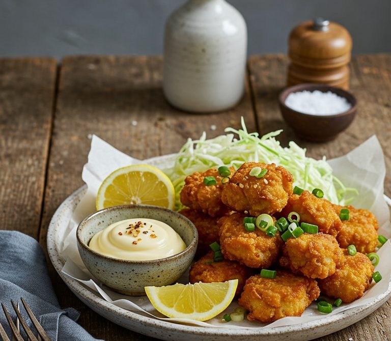 Ultra-Crispy Chicken Karaage Nuggets with Lemon and Mayo