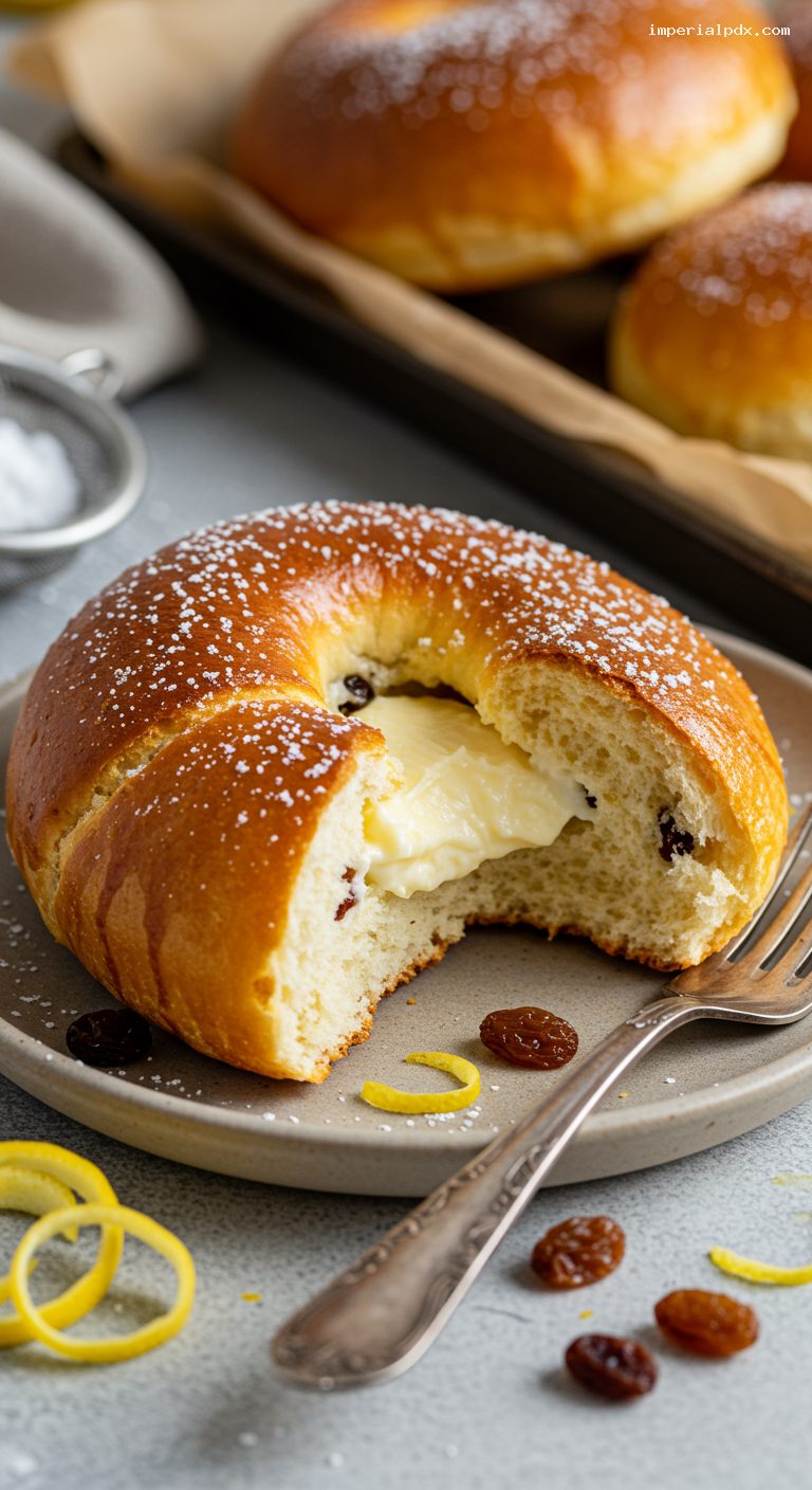 Vatrushki: Russian Sweet Cheese Buns with Tvorog – Closeup
