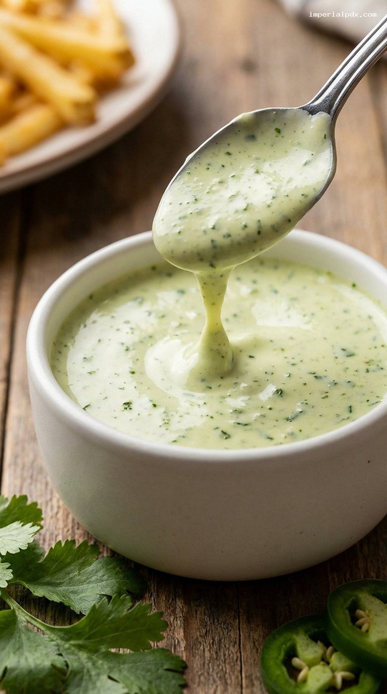 Zesty Jalapeño Cilantro Ranch Dressing and Dip – Closeup
