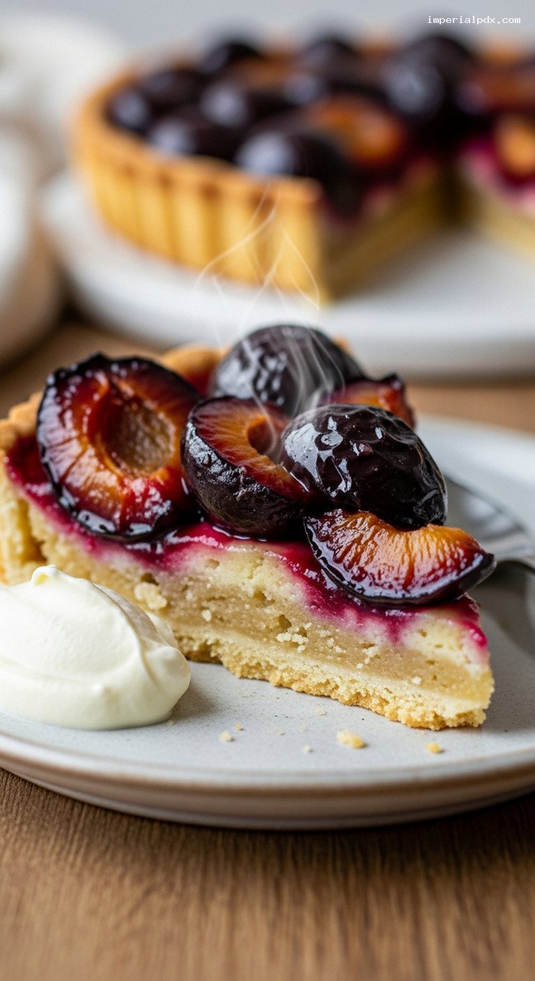 Alsatian Plum Tart (Tarte Aux Quetsches) – Closeup