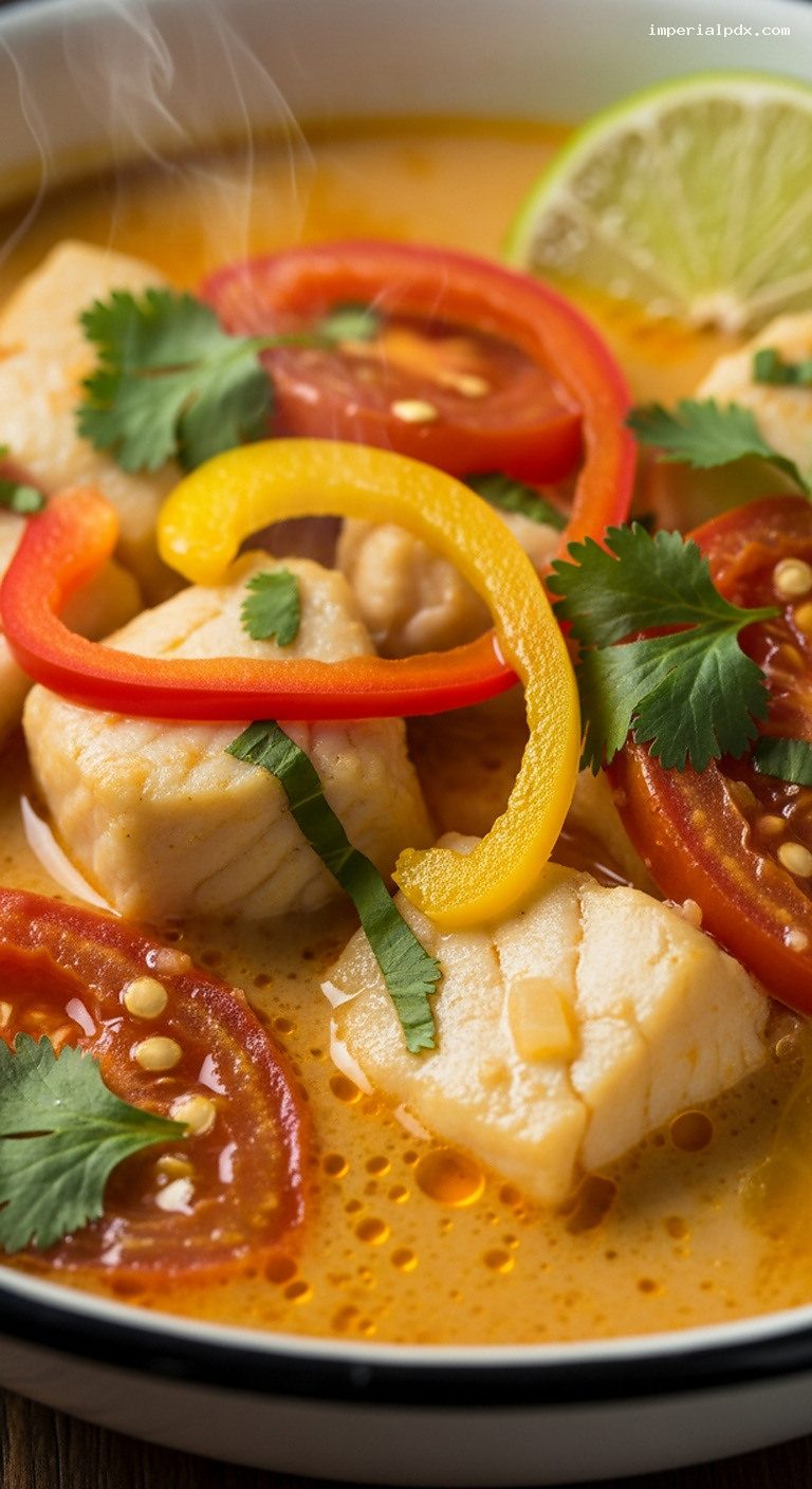 Bahian Moqueca Fish Stew With Coconut Milk and Palm Oil – Closeup