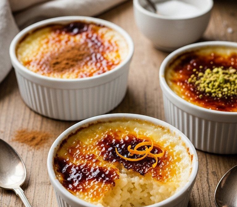 Baked Rice Pudding Brûlée With Crackly Sugar Crust