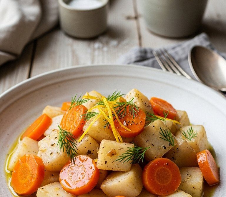 Braised Celery Root with Citrus and Grape Molasses
