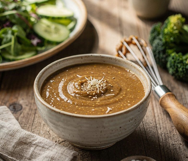 Brown Miso Sesame Dressing for Salads, Noodles, and Veggies