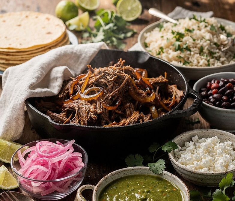 Build-Your-Own Barbacoa Taco Bar With Cilantro-Lime Rice