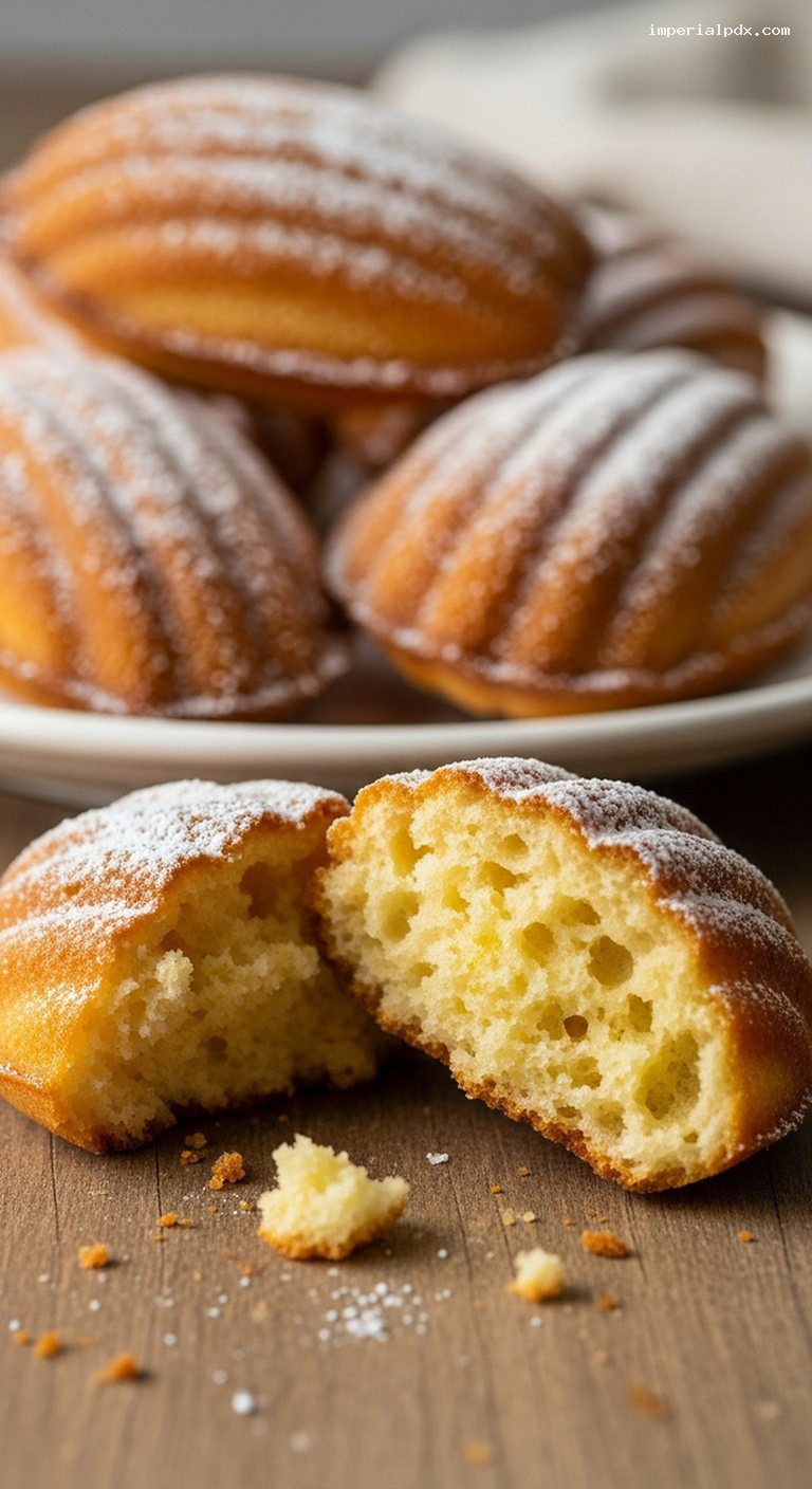Buttery Lemon and Orange Blossom Madeleines – Closeup