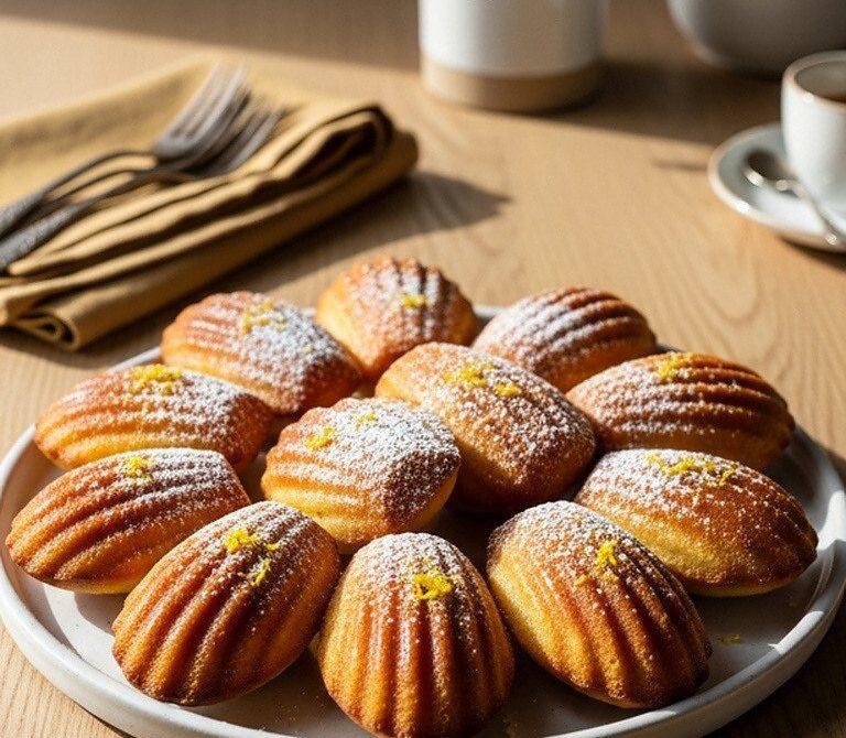 Buttery Lemon and Orange Blossom Madeleines