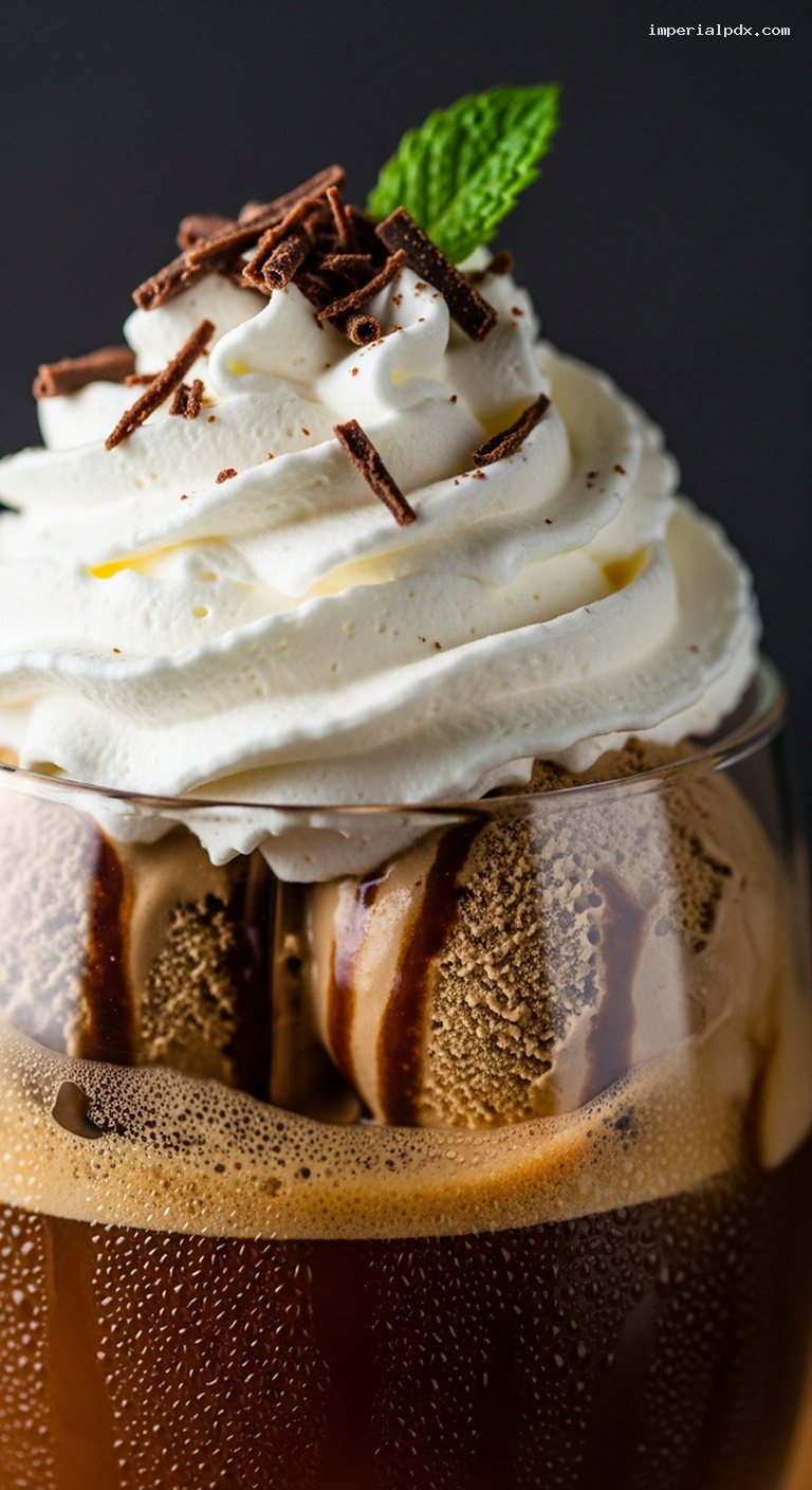 Café Liégeois: Chilled Coffee Ice Cream Parfait – Closeup