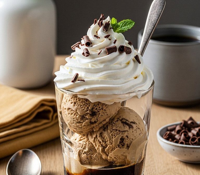 Café Liégeois: Chilled Coffee Ice Cream Parfait