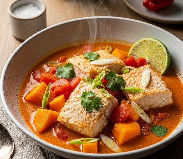 Caribbean Coconut Snapper Stew With Tomato and Scotch Bonnet