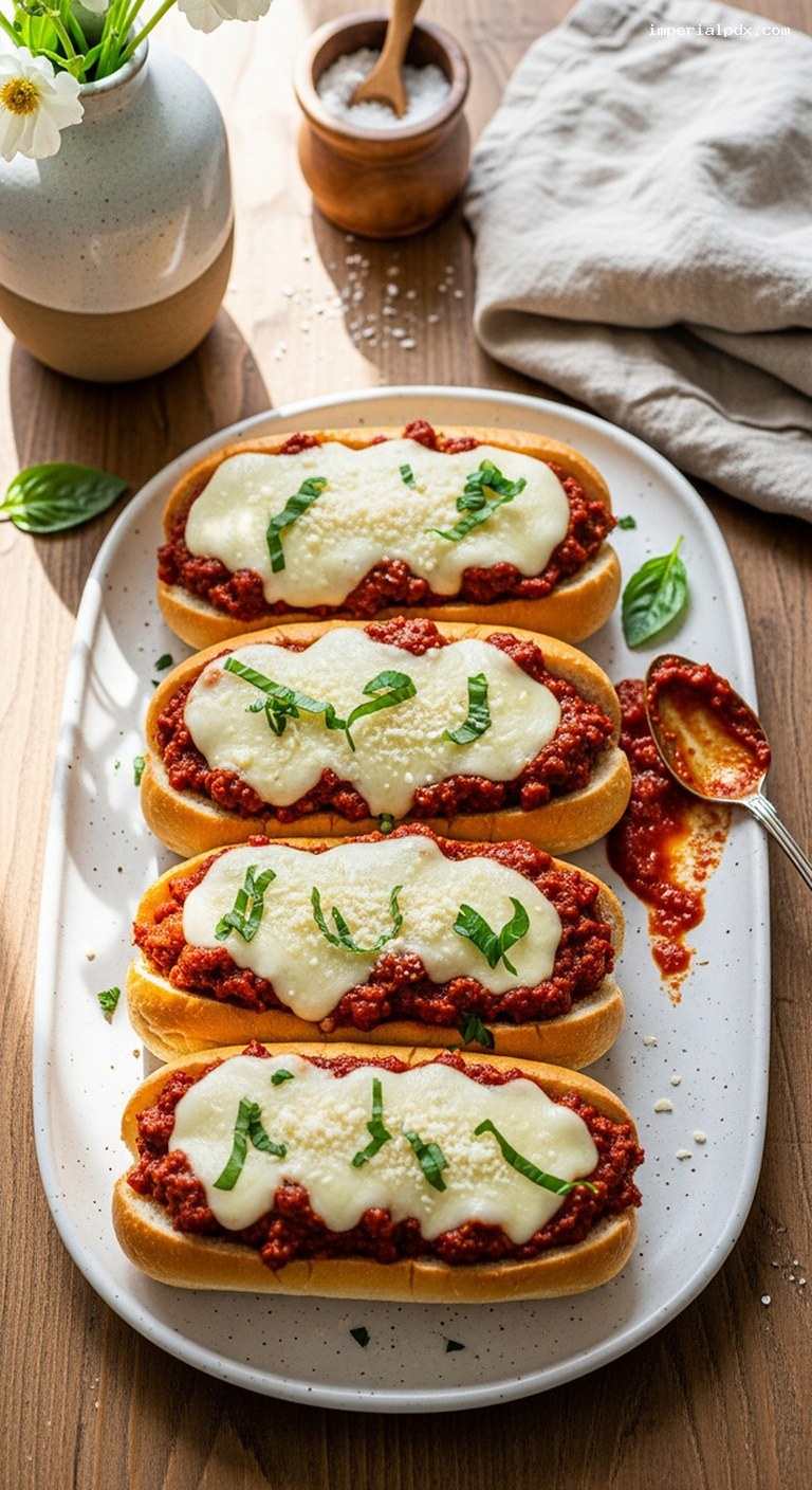 Cheesy Beef Parmesan Subs With Broiled Mozzarella – Imperial Recipes