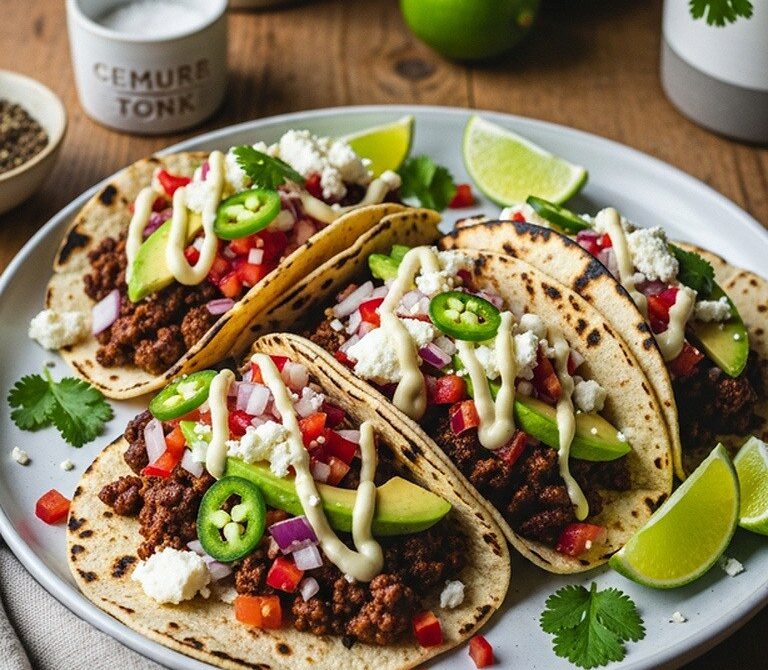 Chipotle Street-Style Beef Tacos With Lime Crema