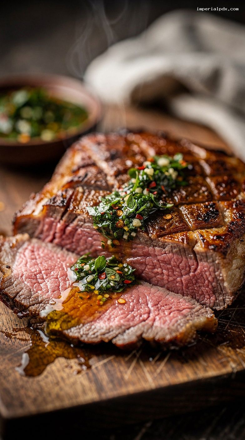Churrasco Picanha With Chimichurri and Live-Fire Basting – Closeup