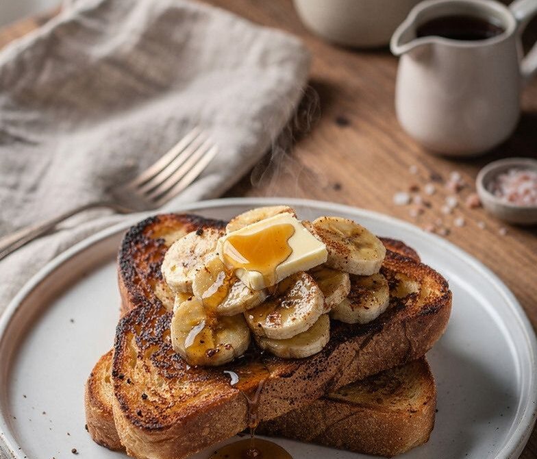 Cinnamon Vanilla French Toast With Caramelized Bananas