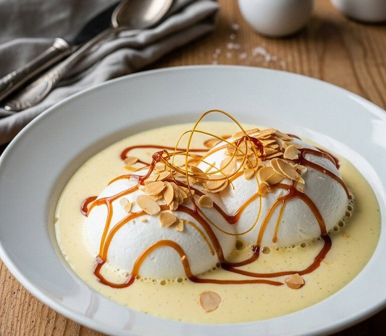 Classic Île Flottante With Vanilla Crème Anglaise
