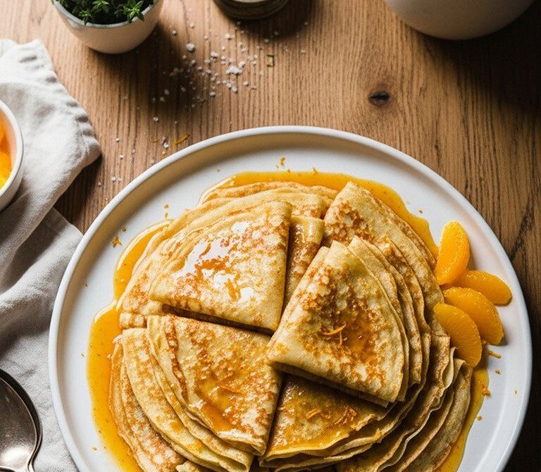 Classic Crêpes Suzette With Orange Butter Grand Marnier Sauce