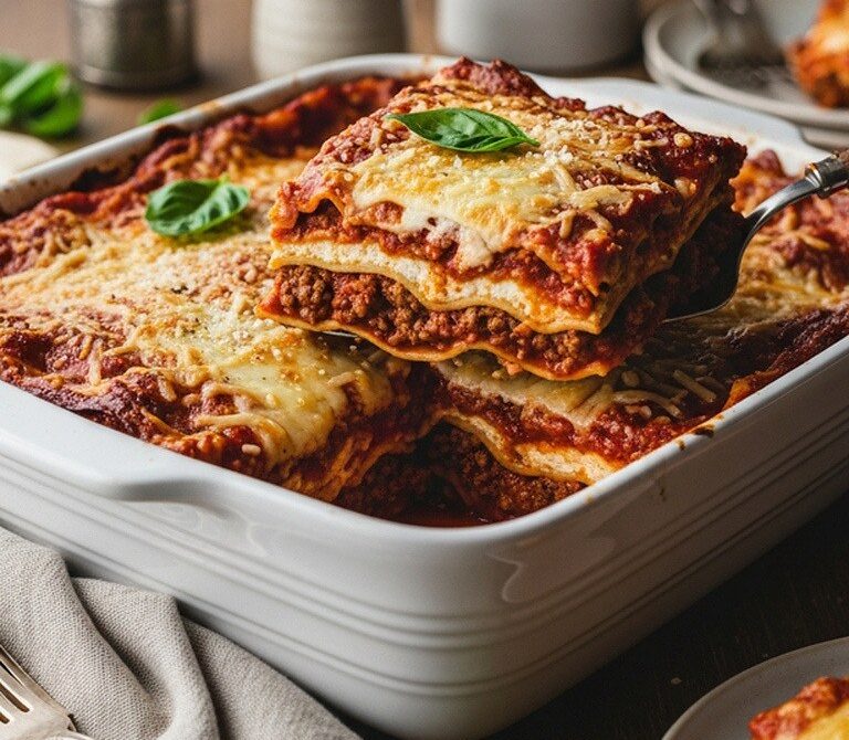 Classic Homemade Beef Lasagna with Ricotta and Mozzarella