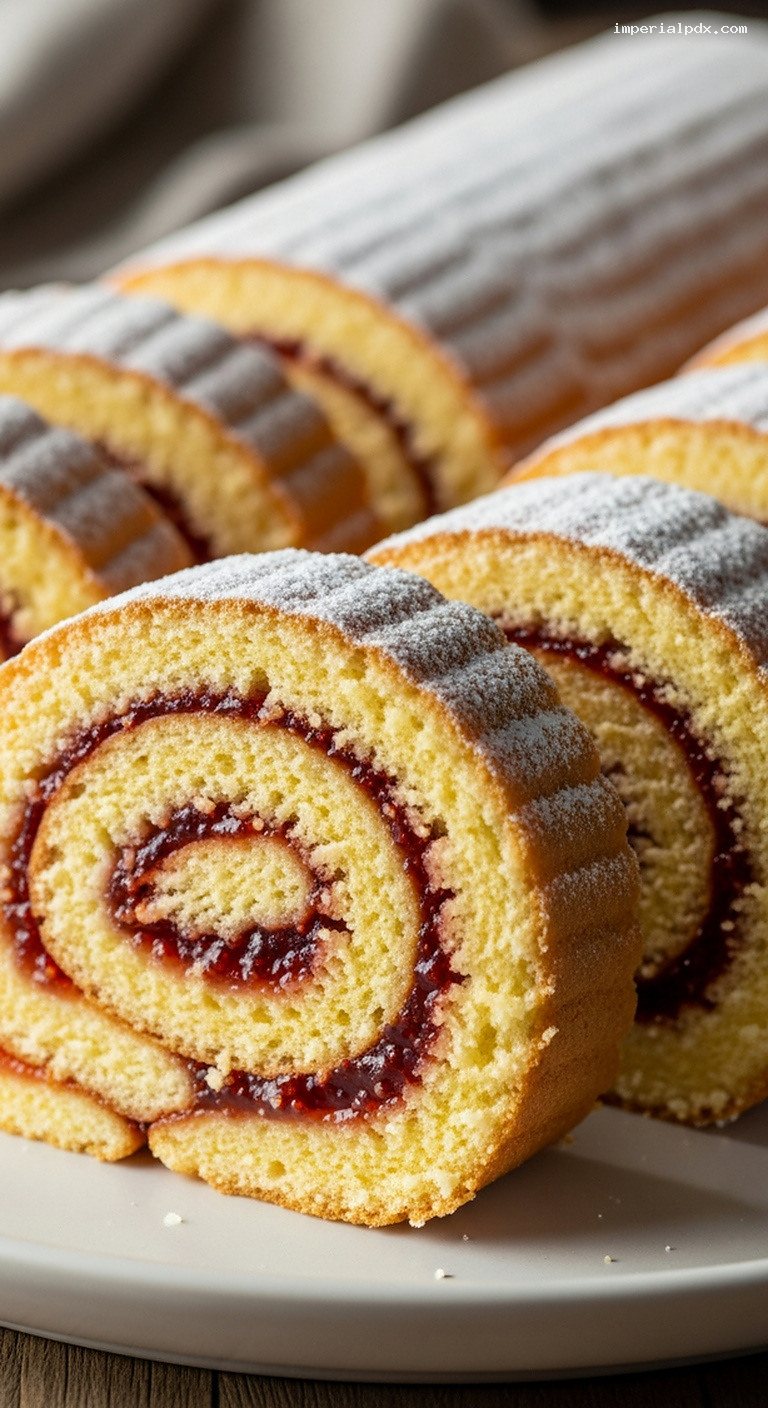 Classic Jam Swiss Roll (Gâteau Roulé à la Confiture) – Closeup