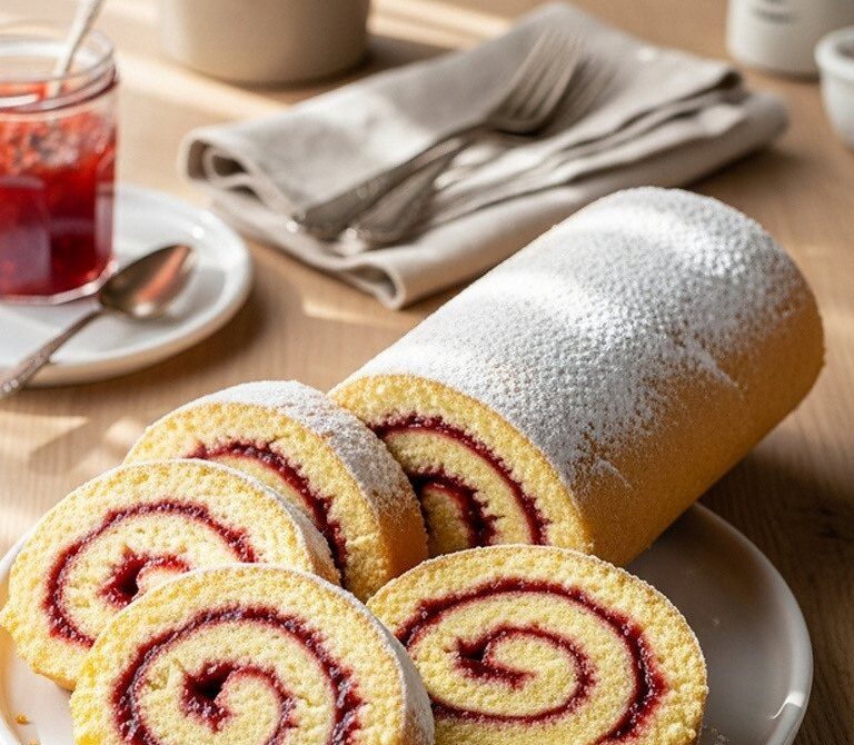 Classic Jam Swiss Roll (Gâteau Roulé à la Confiture)