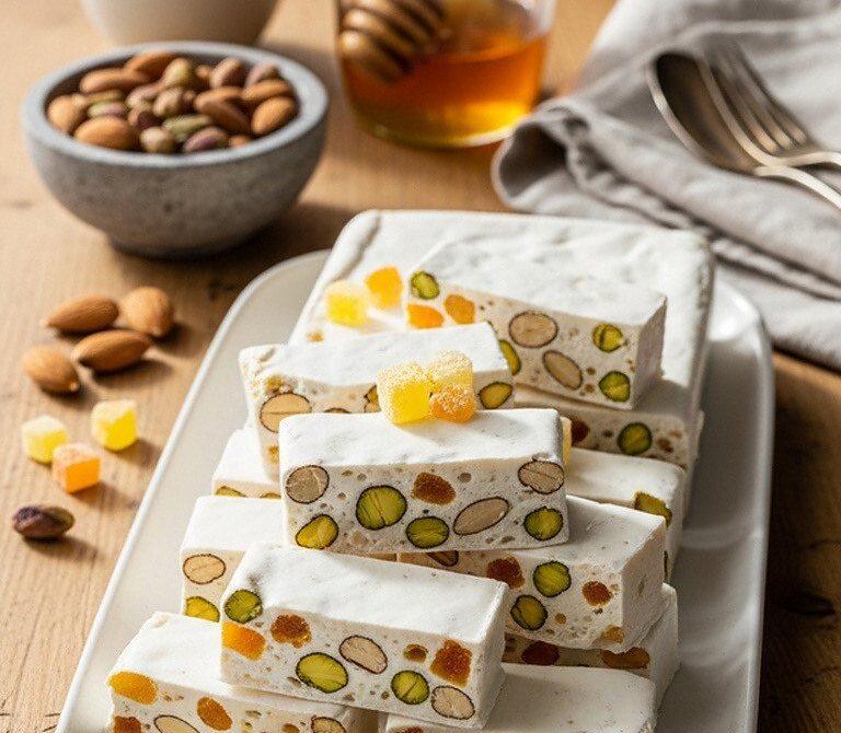 Classic Nougat de Montélimar with Honey and Nuts