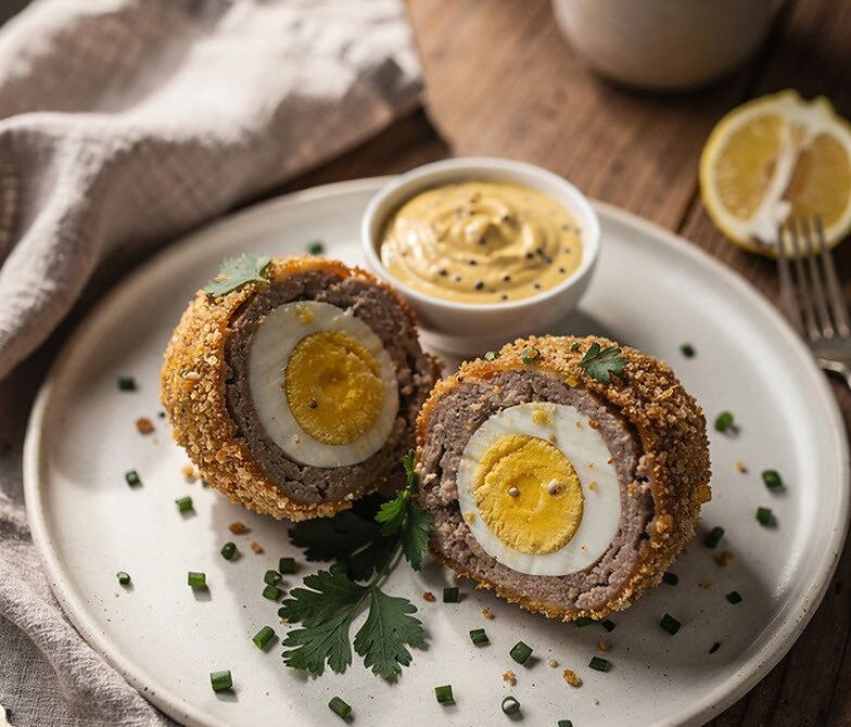Classic Scotch Eggs With Tangy Mustard Dip