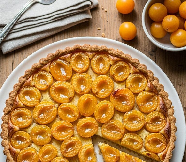 Classic Tarte Aux Mirabelles with Caramelized Edges