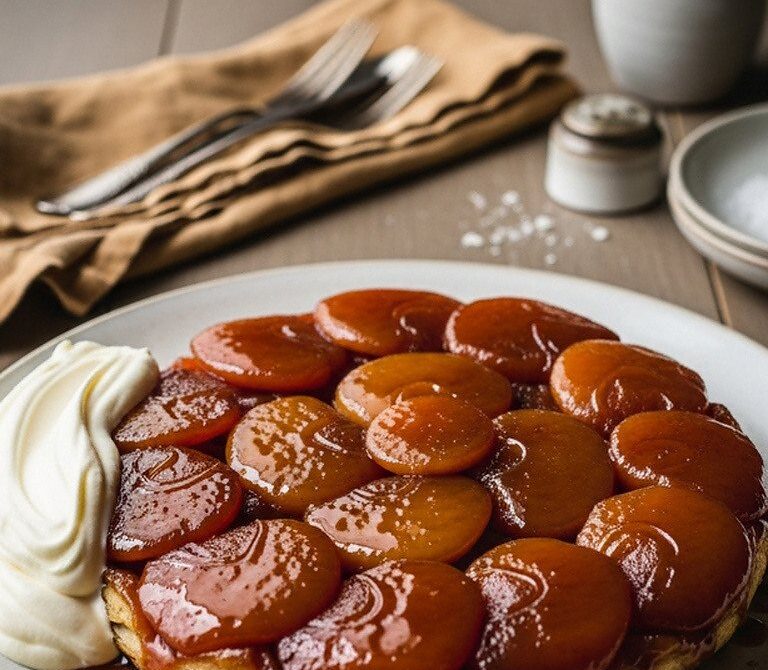 Classic Tarte Tatin With Caramelized Apples and Puff Pastry