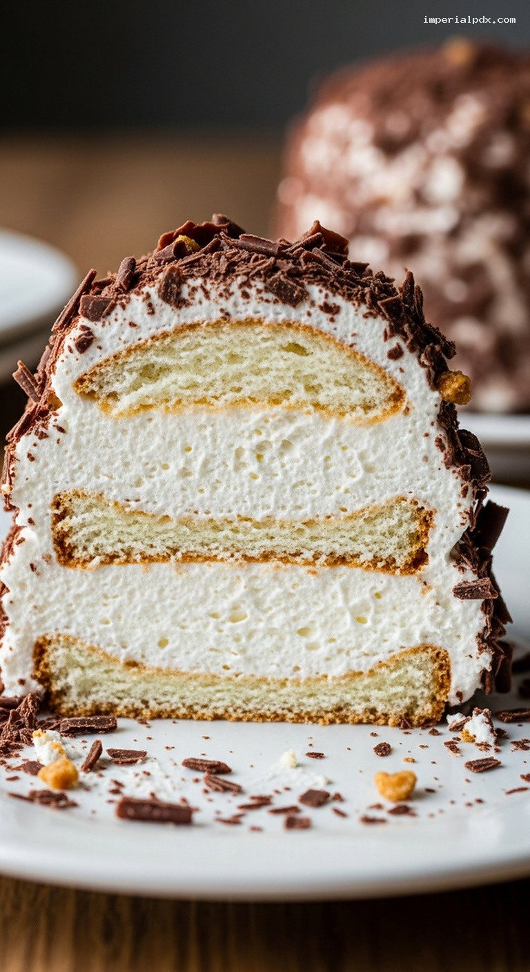 Cloud-Light Merveilleux Meringues with Whipped Cream and Praline – Closeup