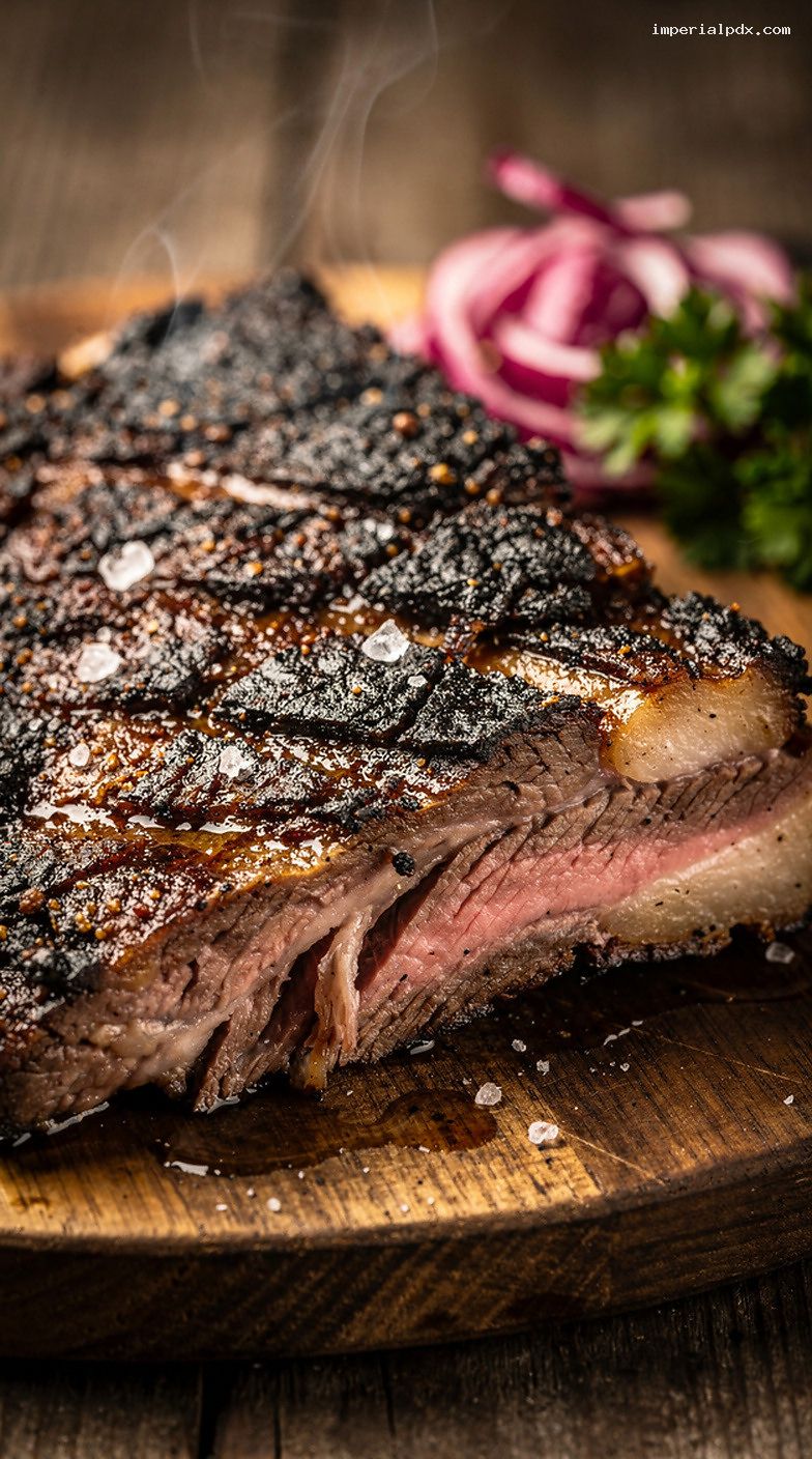Coffee-Black Pepper Smoked Beef Short Ribs – Closeup